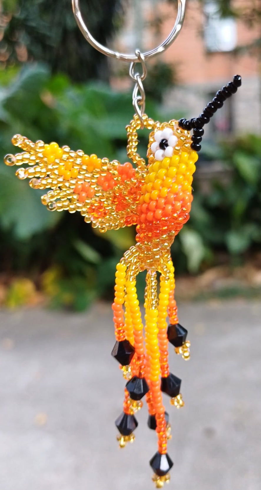 Golden Hummingbird Keychain