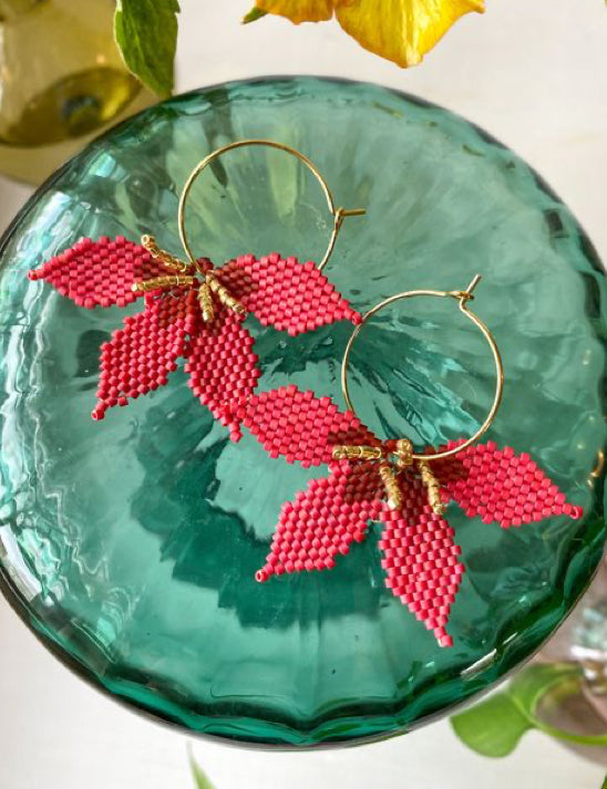 Red Phalaenopsis Earrings