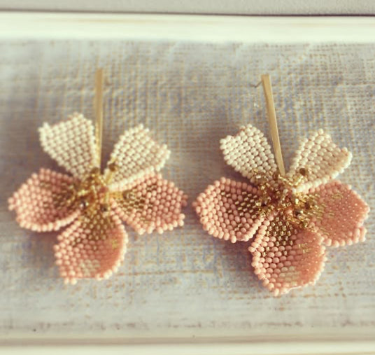 Coral Phalaenopsis Earrings