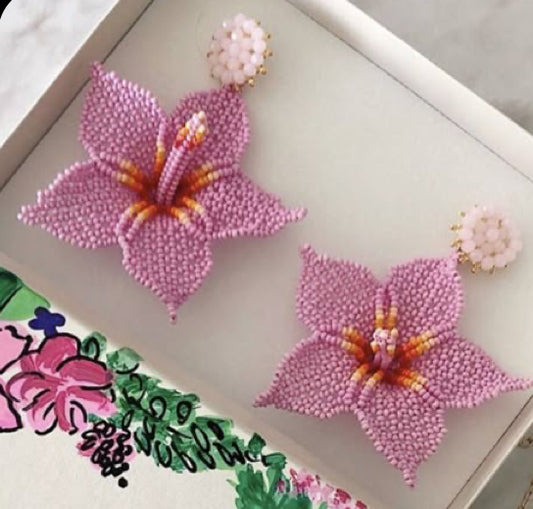 Pink Sunset Phalaenopsis Earrings