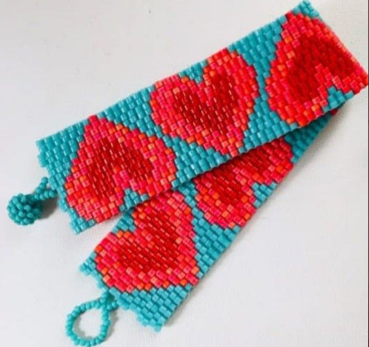 Aqua Hearts Bracelet