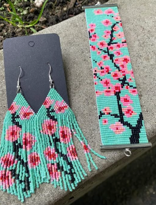 Cherry Blossom Aquamarine Set